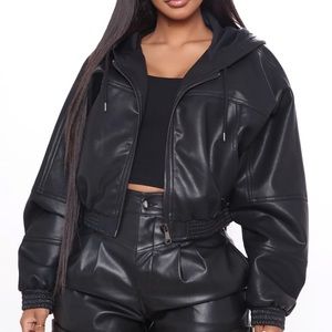 Cropped Leather Jacket